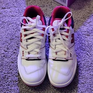 New Balance White and Red Men's Sneakers
